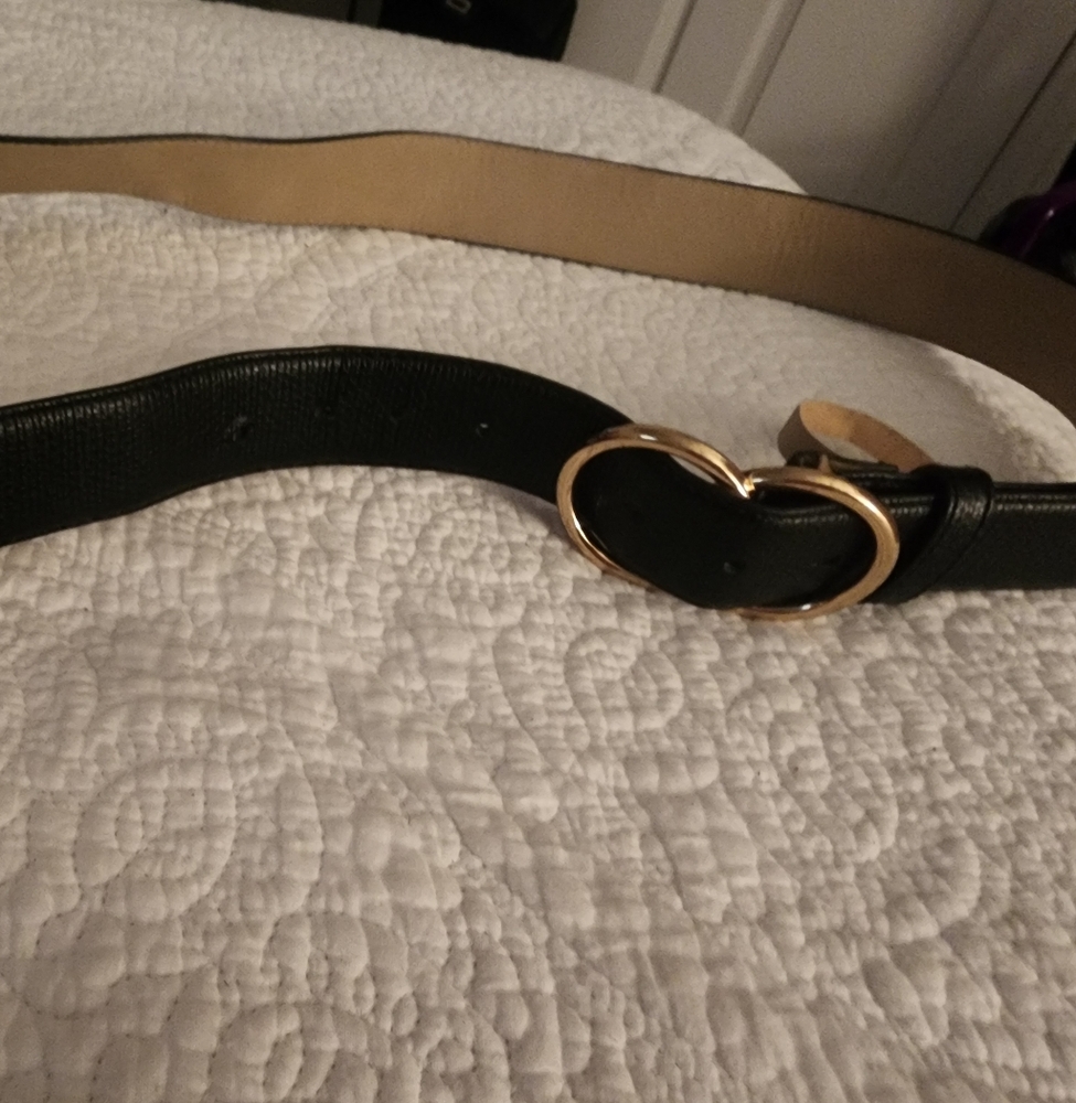 Steve Madden double-ring gold buckle belt